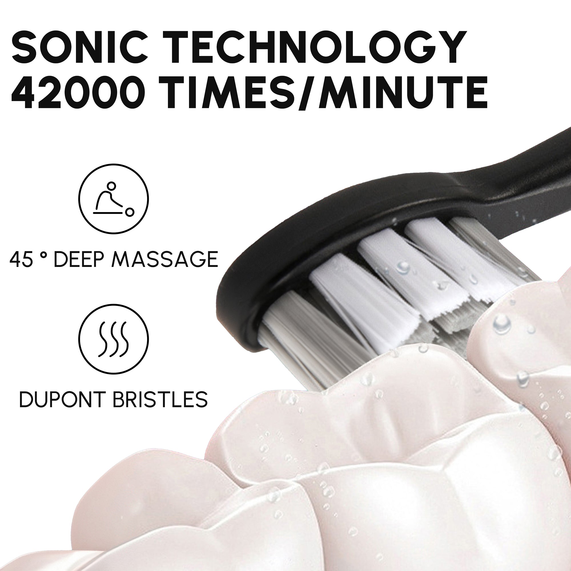 Toothbrush for Adults with 6 Modes and 8 Brush Heads 42000rpm Sonic