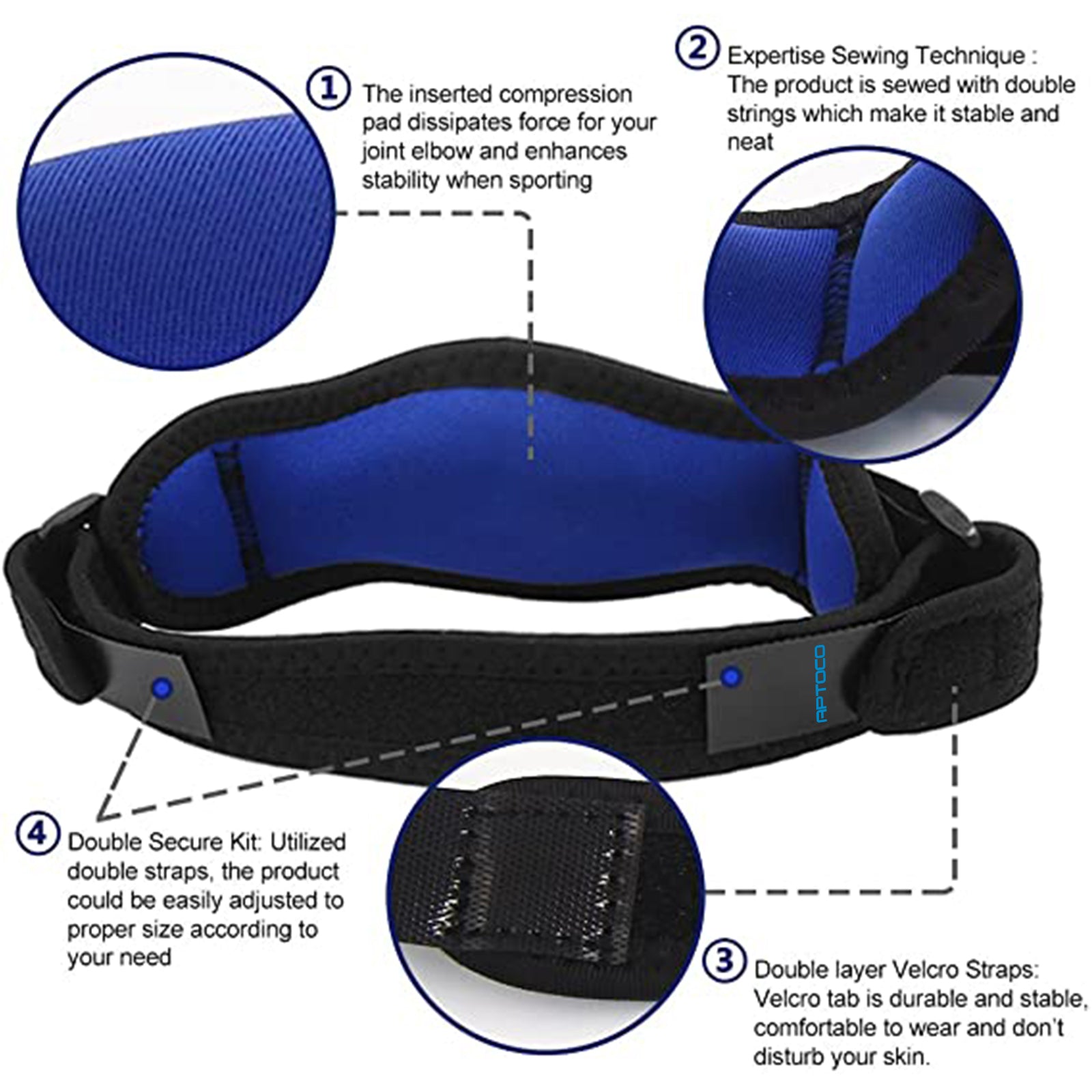 Tennis Elbow & Golfers Armband Support Strap Compression Pad Effective