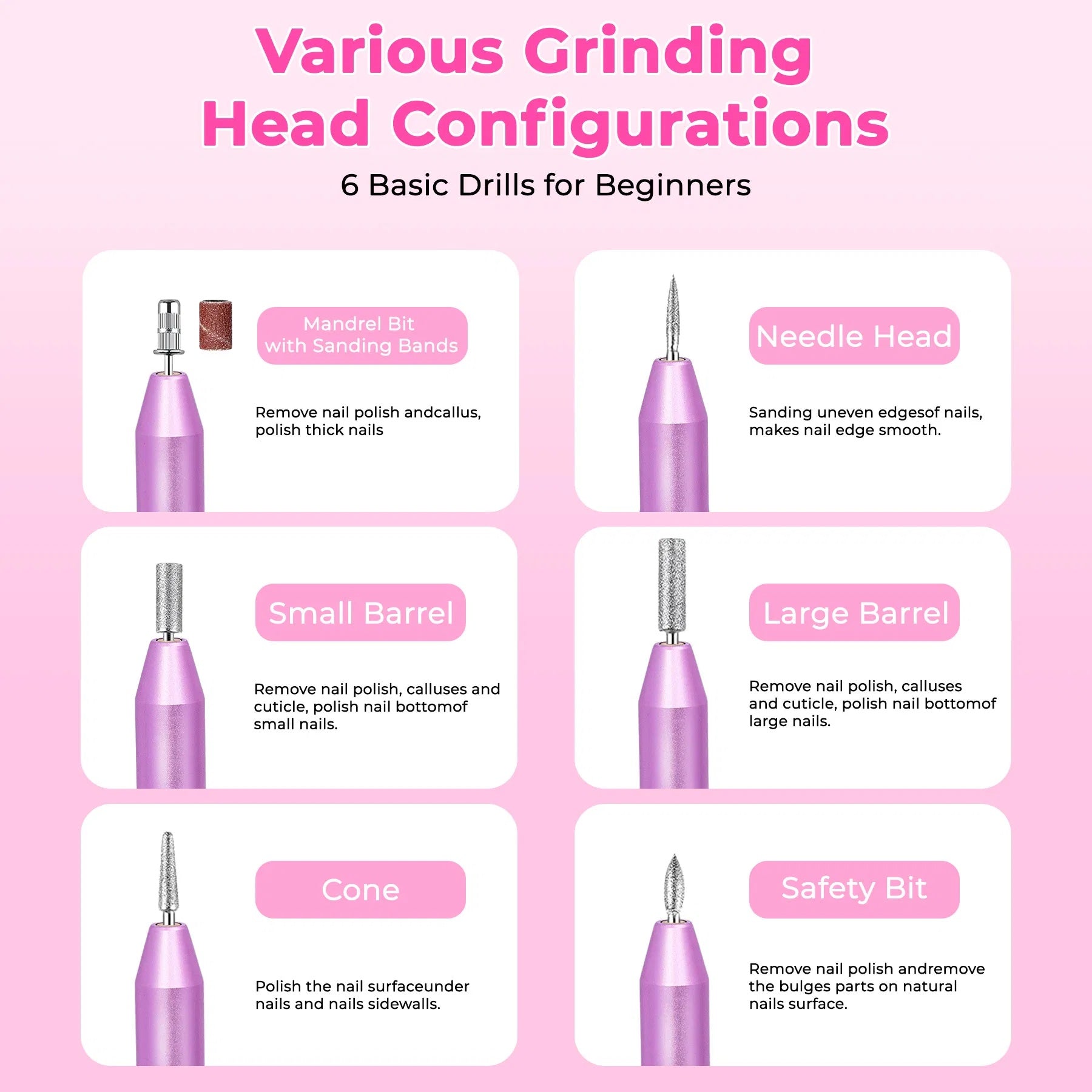 Portable Electric Nail Drill, Professional Nail File Kit For Acrylic,