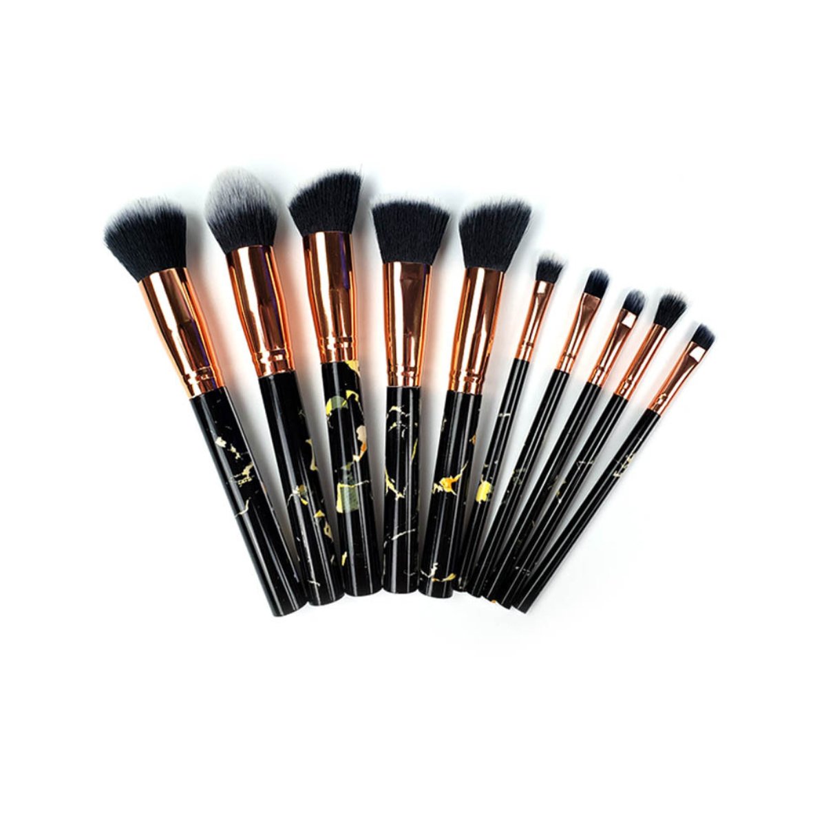 La Canica 10 In 1 Makeup Brush Set With Travel Friendly Container