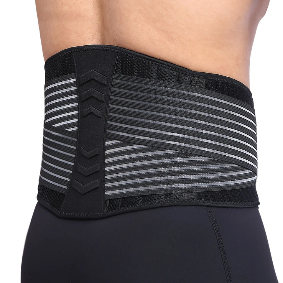 Lower Back Support Brace Lumbar Waist Belt Double Pull Breathable Belt