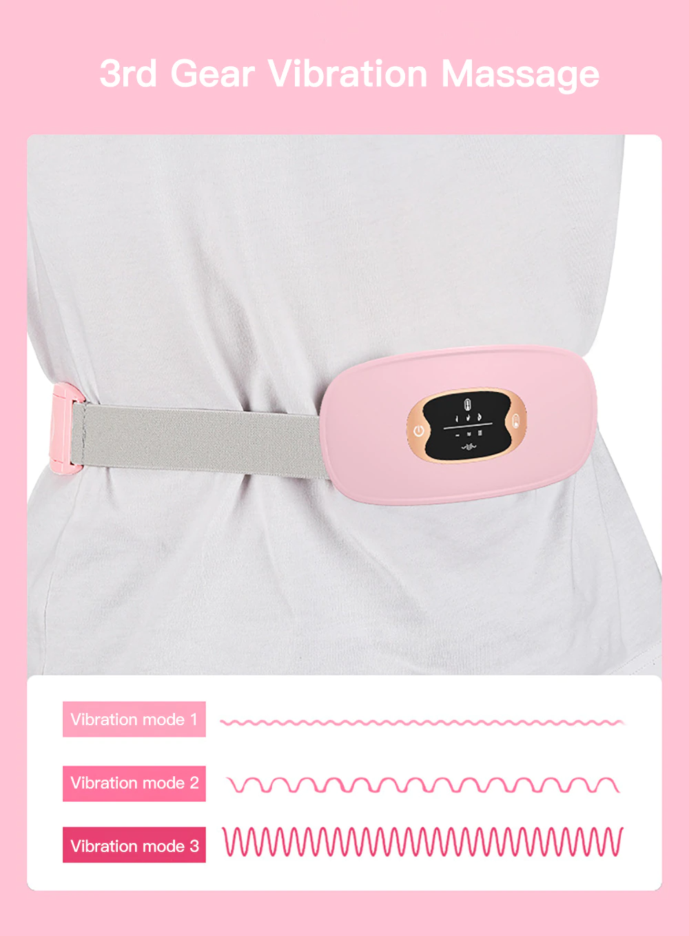 Electric Heating Menstrual Vibration Pad Belt For Period Pain Relief