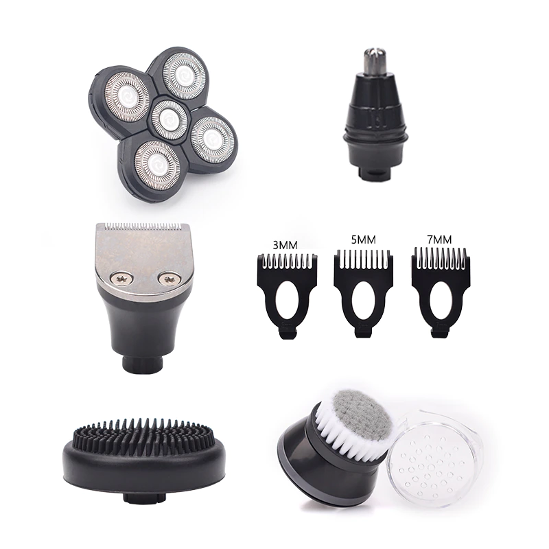5-in-1 Rotary Electric Shaver 4D Rechargeable Bald Head Hair Beard
