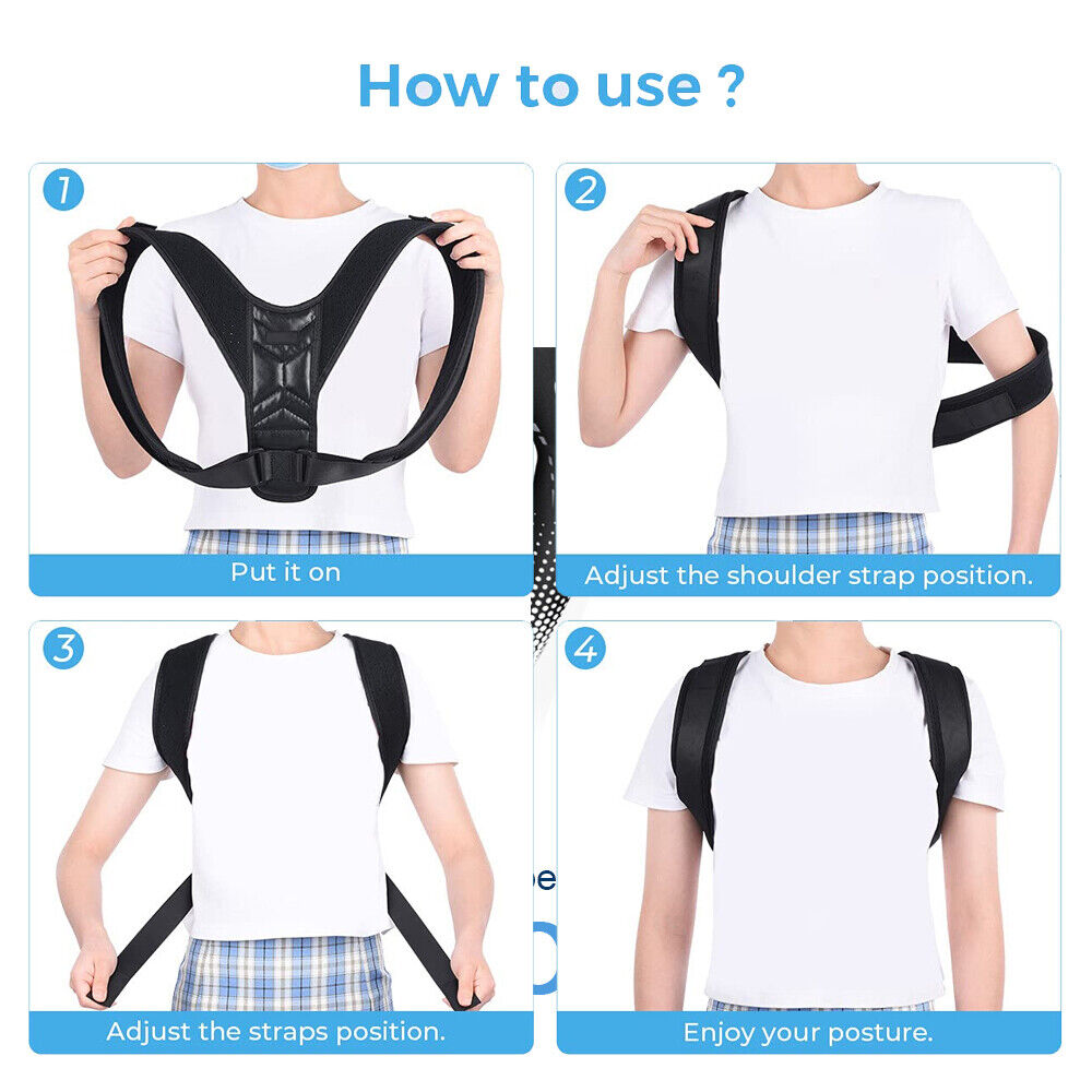 Posture Corrector Adjustable Back Brace Shoulder Support Clavicle Belt
