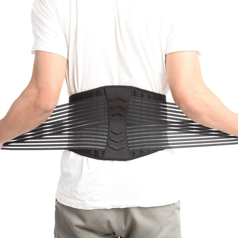 Lower Back Support Brace Lumbar Waist Belt Double Pull Breathable Belt