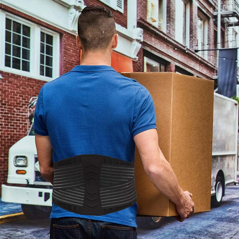 Lower Back Support Brace Lumbar Waist Belt Double Pull Breathable Belt