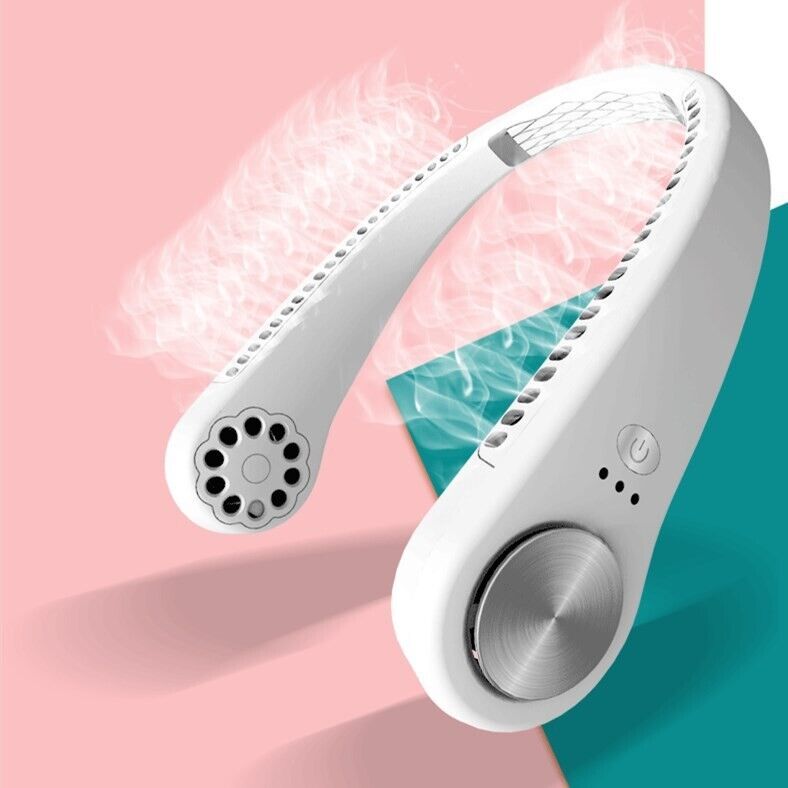 USB Portable Hanging Neck Fan Cooling Air Cooler Little Electric Air