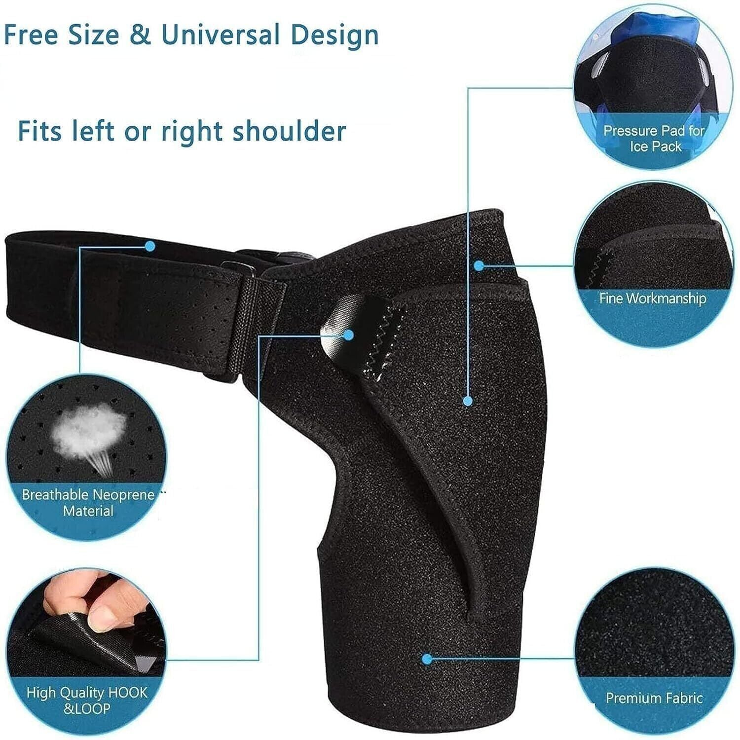 Shoulder Brace Support Compression Sleeve Torn Rotator Cuff AC Joint