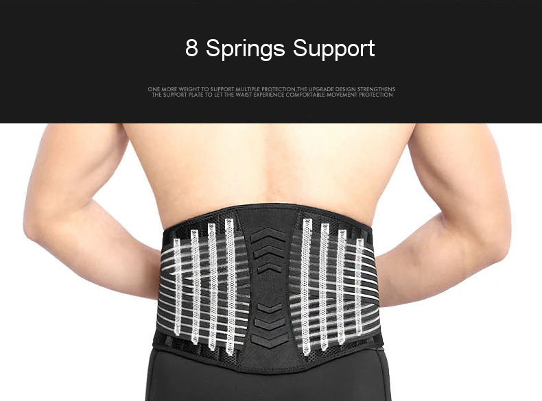 Lower Back Support Brace Lumbar Waist Belt Double Pull Breathable Belt