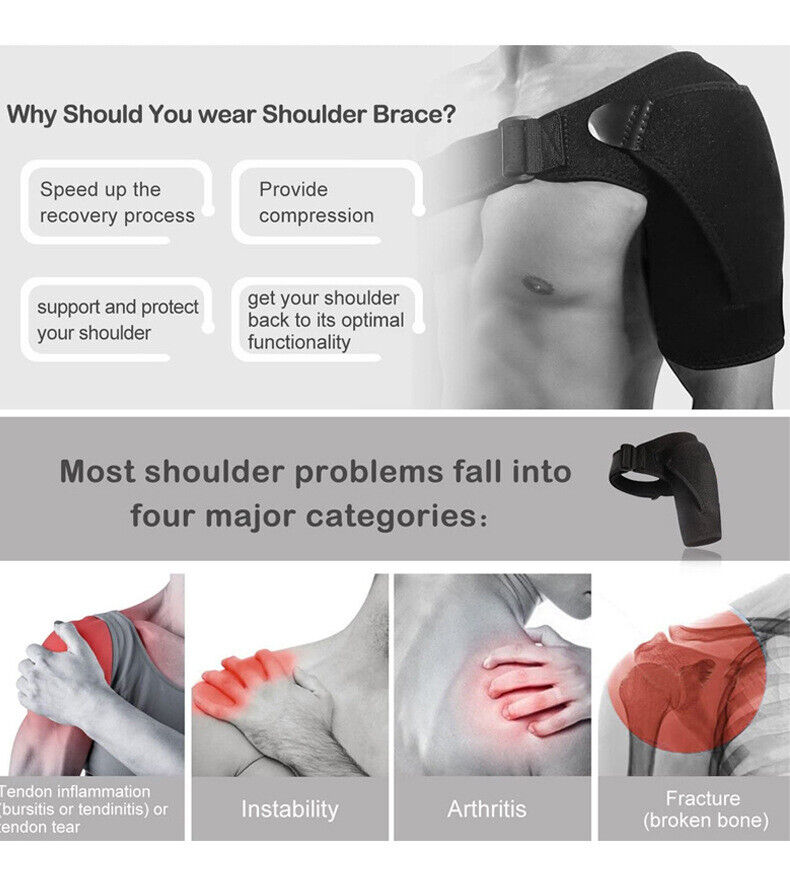 Shoulder Brace Support Compression Sleeve Torn Rotator Cuff AC Joint