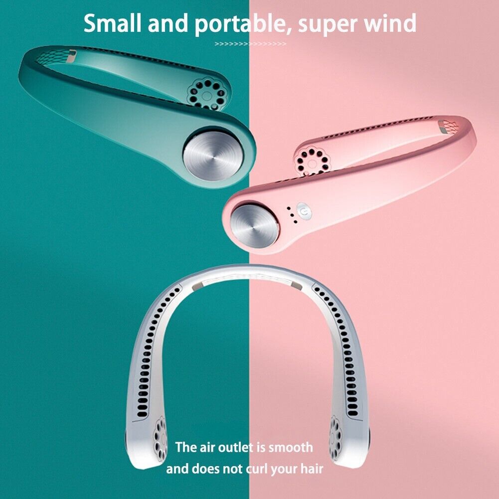 USB Portable Hanging Neck Fan Cooling Air Cooler Little Electric Air