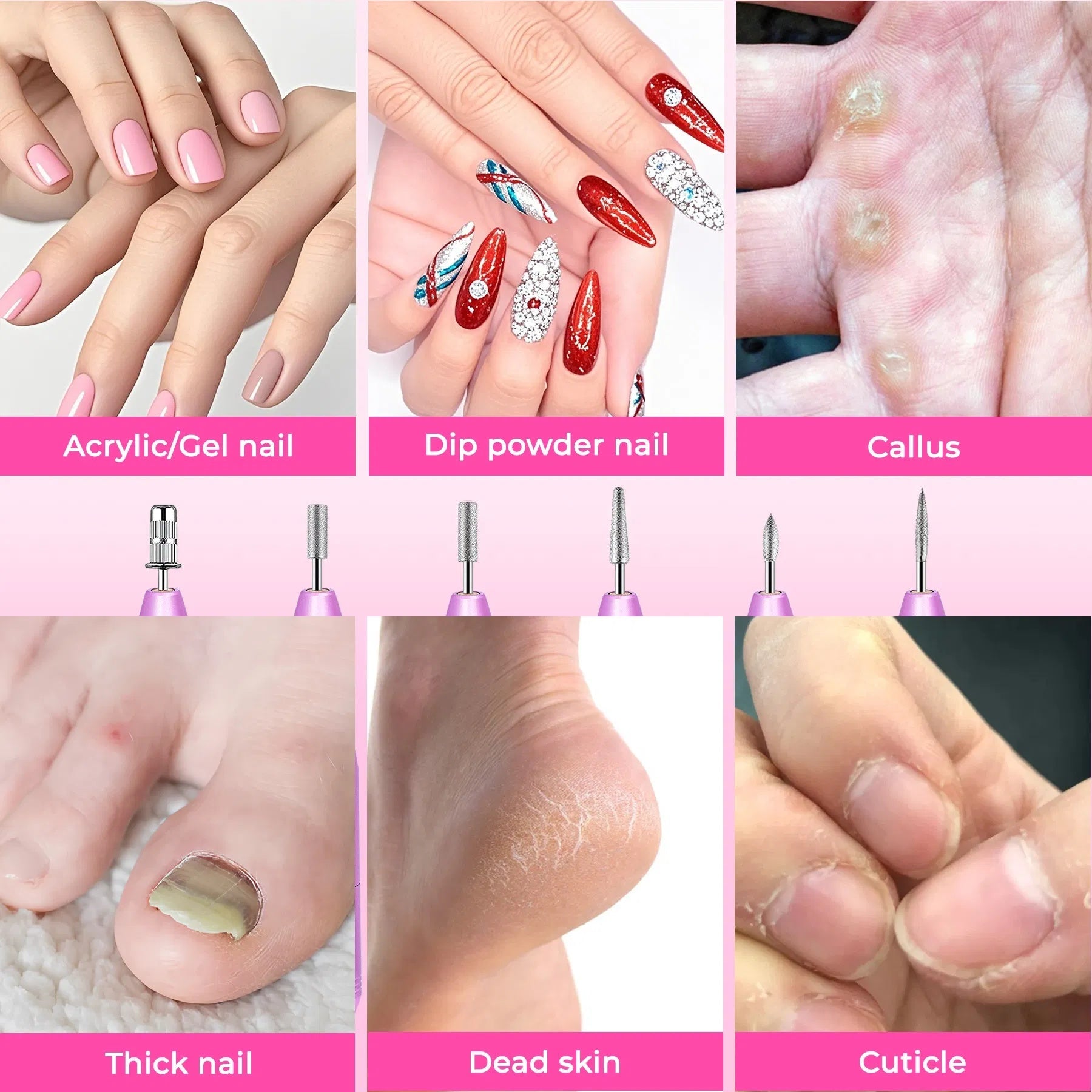 Portable Electric Nail Drill, Professional Nail File Kit For Acrylic,