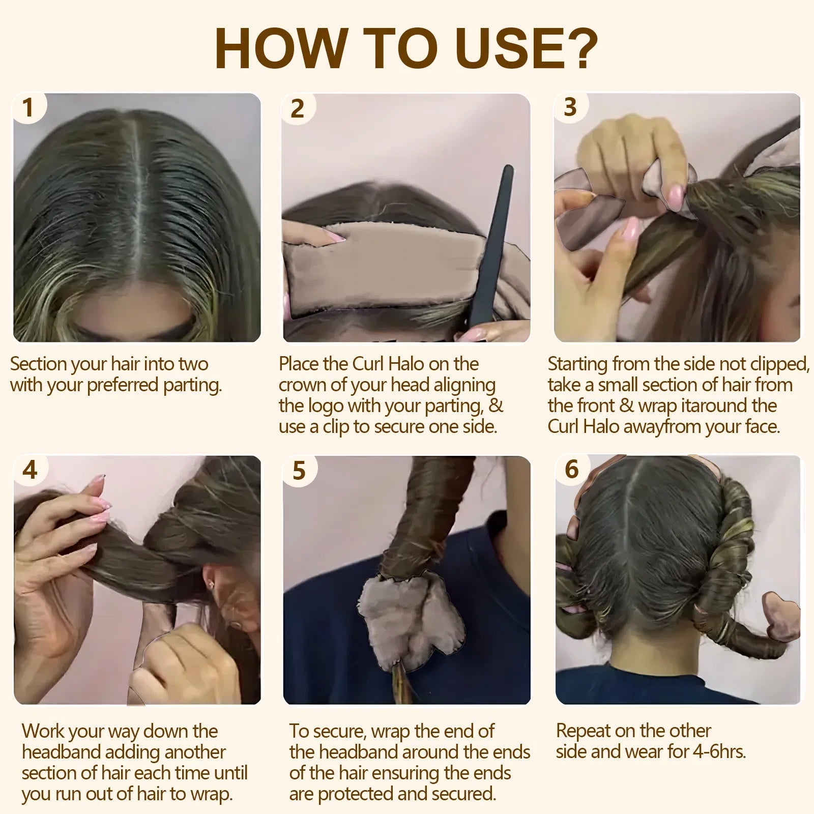 Satin Heatless Hair Curler, Lazy Natural Soft Wave DIY Heatless Curls