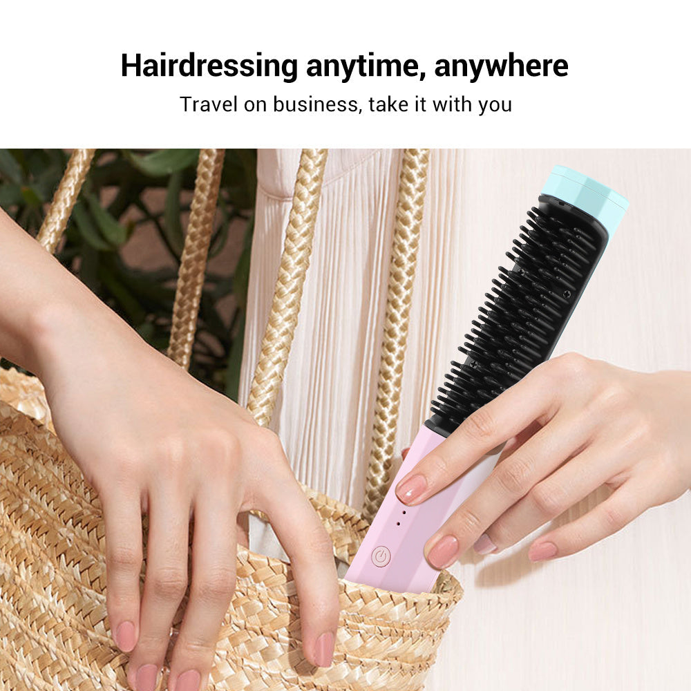 Straightening Comb Rechargeable Hair Wireless Straightener Curler