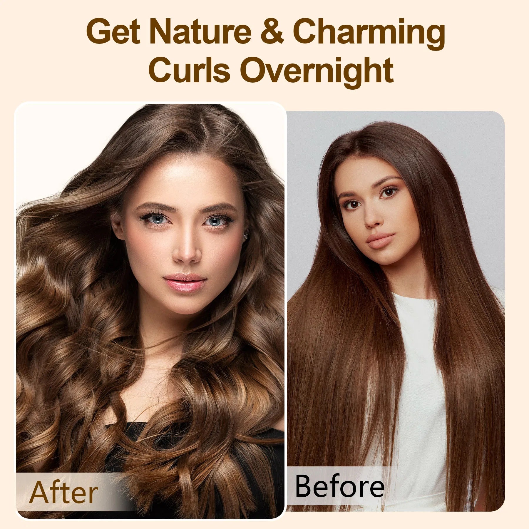 Satin Heatless Hair Curler, Lazy Natural Soft Wave DIY Heatless Curls