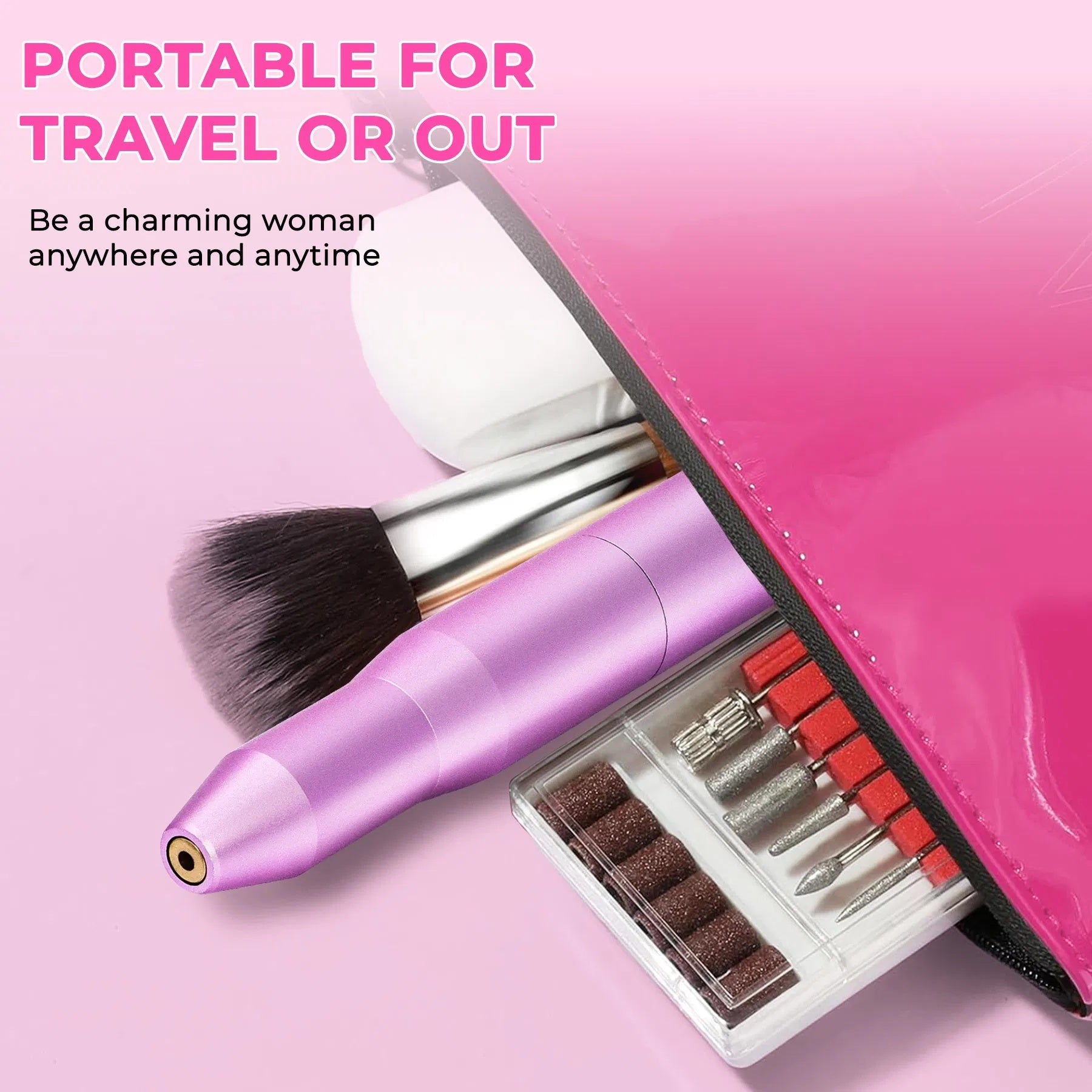 Portable Electric Nail Drill, Professional Nail File Kit For Acrylic,