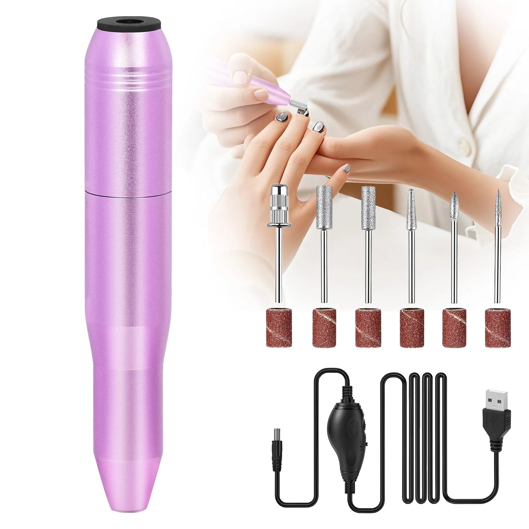 Portable Electric Nail Drill, Professional Nail File Kit For Acrylic,